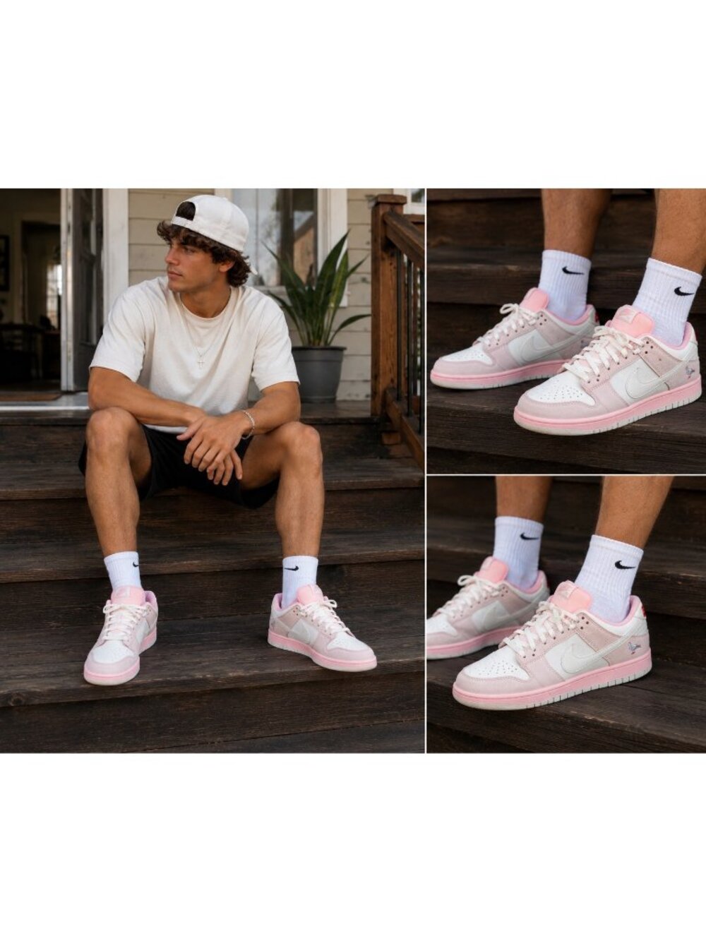 Nike SB Dunk Low Pro Pink White Shoes Size 13 Skateboarding Sneakers